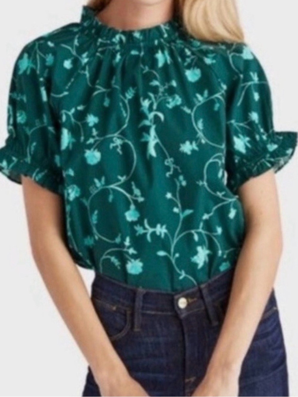 Hill House Home Green Botanical Blouse